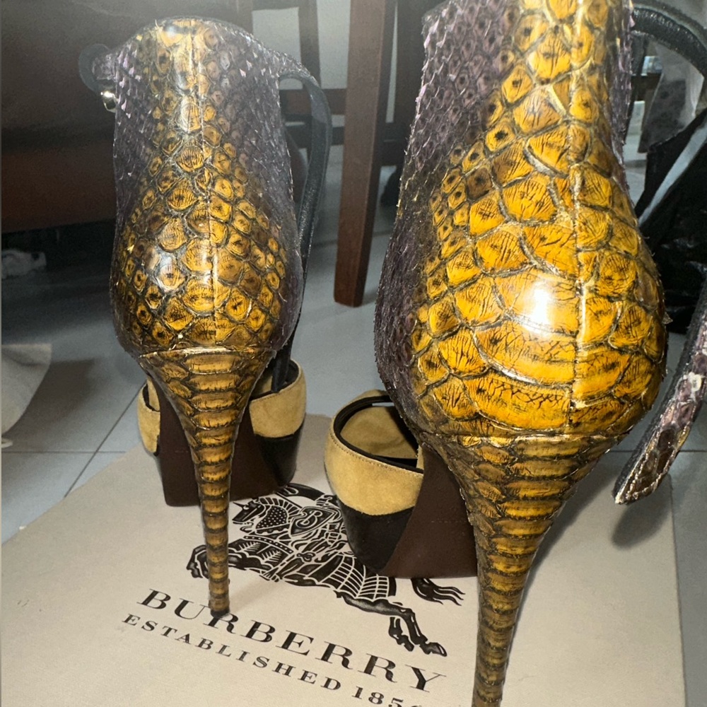 Burberry framed snake ravenson 130 platform sandal size 37.5 - Picture 2 of 5